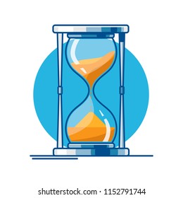 Vector illustration desktop hourglass of lines