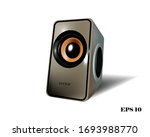 Vector illustration of desktop speaker on white background as an eps 10 file .