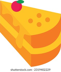 Vector illustration of a dessert. Cake with red fruit. Cheesecake.