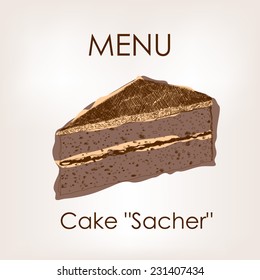 vector illustration of dessert cake Sacher