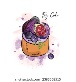Vector illustration of dessert and coffee Print for printing.