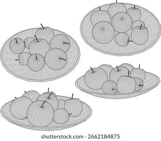 Vektorgrafik eines Dessertdesigns in Form eines frischen Apfels 