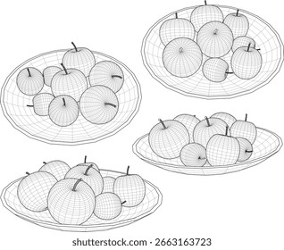 Vektorgrafik eines Dessertdesigns in Form eines frischen Apfels