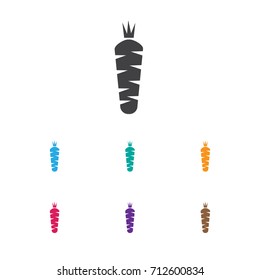 Vector Illustration Of Dessert Symbol On Root Vegetable Icon. Premium Quality Isolated Carrot Element In Trendy Flat Style.