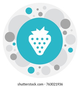 Vector Illustration Of Dessert Symbol On Strawberry Icon. Premium Quality Isolated Berry Element In Trendy Flat Style.