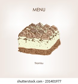 vector illustration of dessert tiramisu