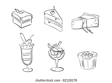 vector illustration of desserts