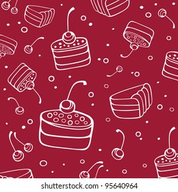 Vector illustration with desserts and cakes