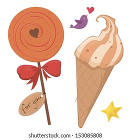 A vector illustration  of desserts for the sweet-toothed
