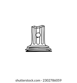 vector illustration of destroyed building pillars