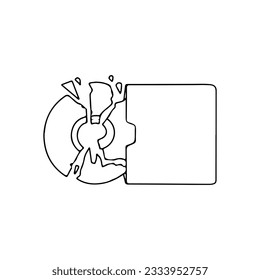 vector illustration of destroyed tapes
