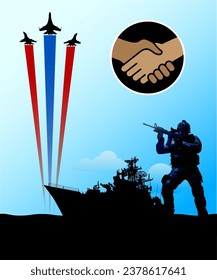 Ejemplo vectorial de la destrucción causada por la guerra nuclear.