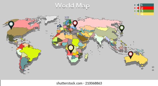 Vector illustration. Detail  World Map 