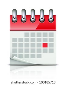 Vector illustration of detailed beautiful calendar icon