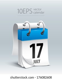 Vector illustration of detailed beautiful calendar icon