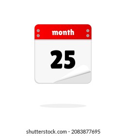Vector illustration of detailed beautiful calendar icon
