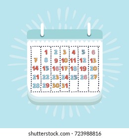 Vector illustration of detailed beautiful calendar icon