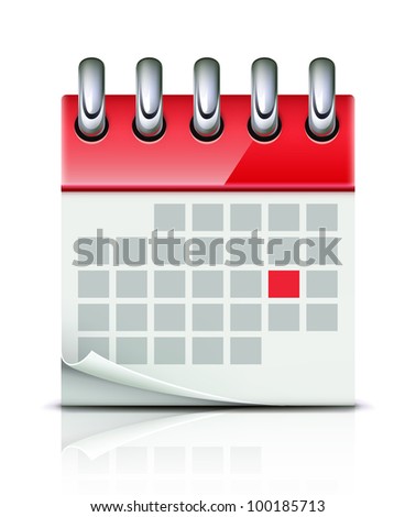 Vector illustration of detailed beautiful calendar icon