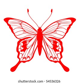 Vector Illustration of detailed butterfly silhouette.