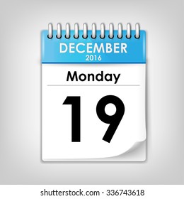 Vector illustration of detailed calendar