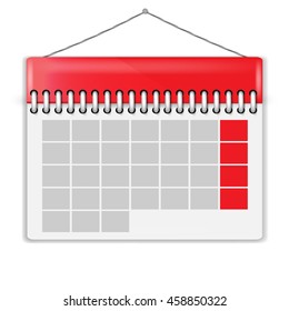 Vector illustration of detailed calendar