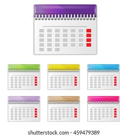 Vector illustration of detailed calendar
