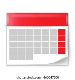 Vector illustration of detailed calendar