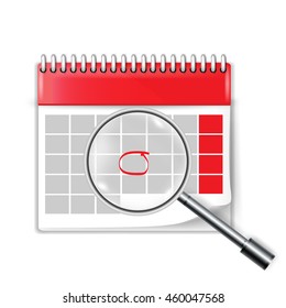 Vector illustration of detailed calendar