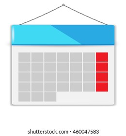 Vector illustration of detailed calendar
