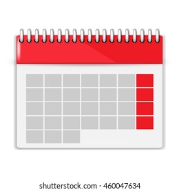 Vector illustration of detailed calendar