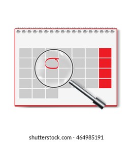 Vector illustration of detailed calendar