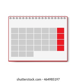 Vector illustration of detailed calendar