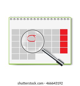 Vector illustration of detailed calendar