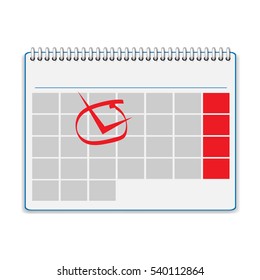 Vector illustration of detailed calendar