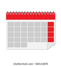 Vector illustration of detailed calendar