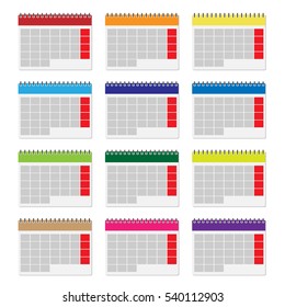 Vector illustration of detailed calendar