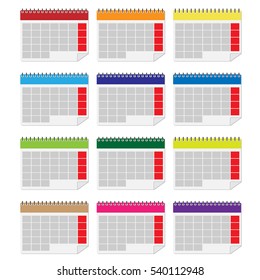 Vector illustration of detailed calendar