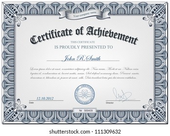 Vector illustration of detailed certificate