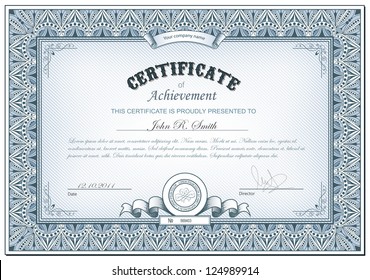 Vector illustration of detailed certificate