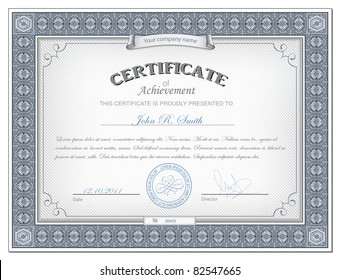 Vector illustration of detailed certificate