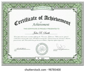 Vector illustration of detailed certificate