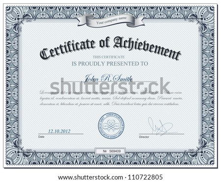 Vector illustration of detailed certificate
