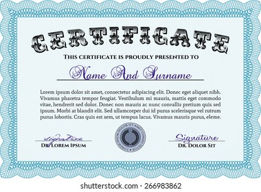 Vector illustration of detailed certificate (diploma)