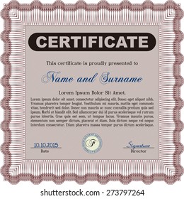 Vector illustration of detailed certificate (diploma)