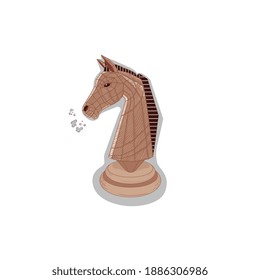Vector illustration of detailed Chessmen Knight, Line artwork and lowpolygons.