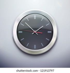 Vector illustration of detailed classic office clock icon for your design, website, application or presentation