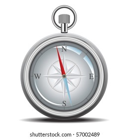 Vector illustration of a detailed compass on white