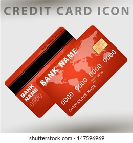 Vector illustration of detailed credit card visa. eps10 vector illustration