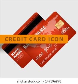 Vector illustration of detailed credit card visa. eps10 vector illustration
