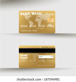 Vector illustration of detailed credit card visa. eps10 vector illustration